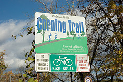 Corning Preserve Trail sign